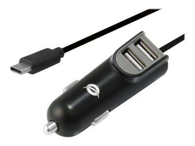 Conceptronic CARDEN - Auto-Netzteil - 15.5 Watt - 3.1 A - 3 Ausgabeanschlussstellen (USB, USB-C)