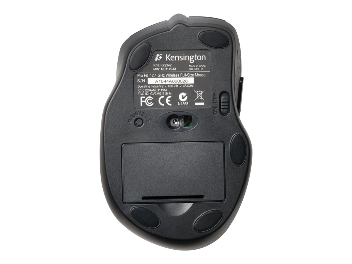 Kensington Pro Fit Full-Size - Maus - Für Rechtshänder - optisch - 6 Tasten - kabellos - 2.4 GHz - kabelloser Empfänger (USB)