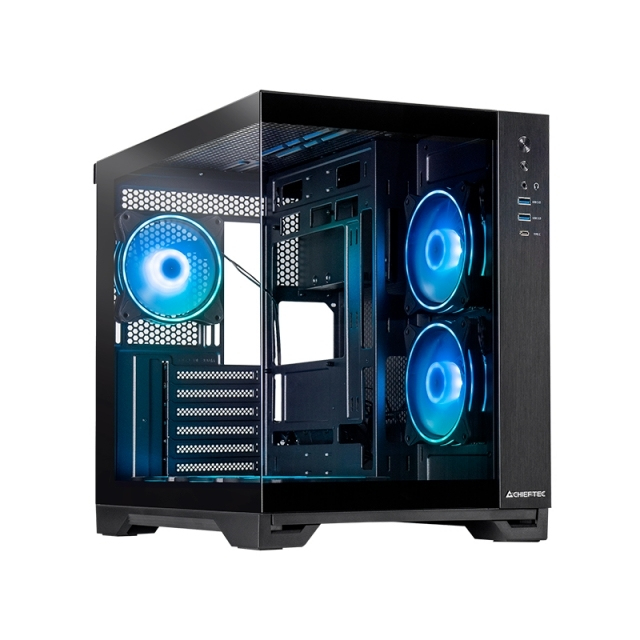 Visio GM-30B-TG-OP | ATX Dual-Chamber | 2x Tempered Glass | 6x A-RGB | USB-C 10 Gbit/s