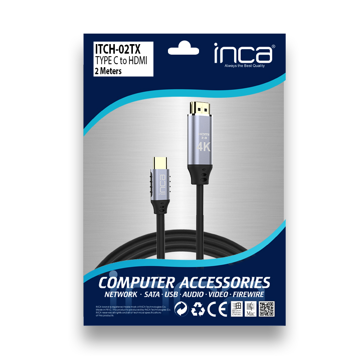 INCA USB Kabel ITCH-02TX  Typ C > HDMI, 1.4, 4K30Hz, 2m retail