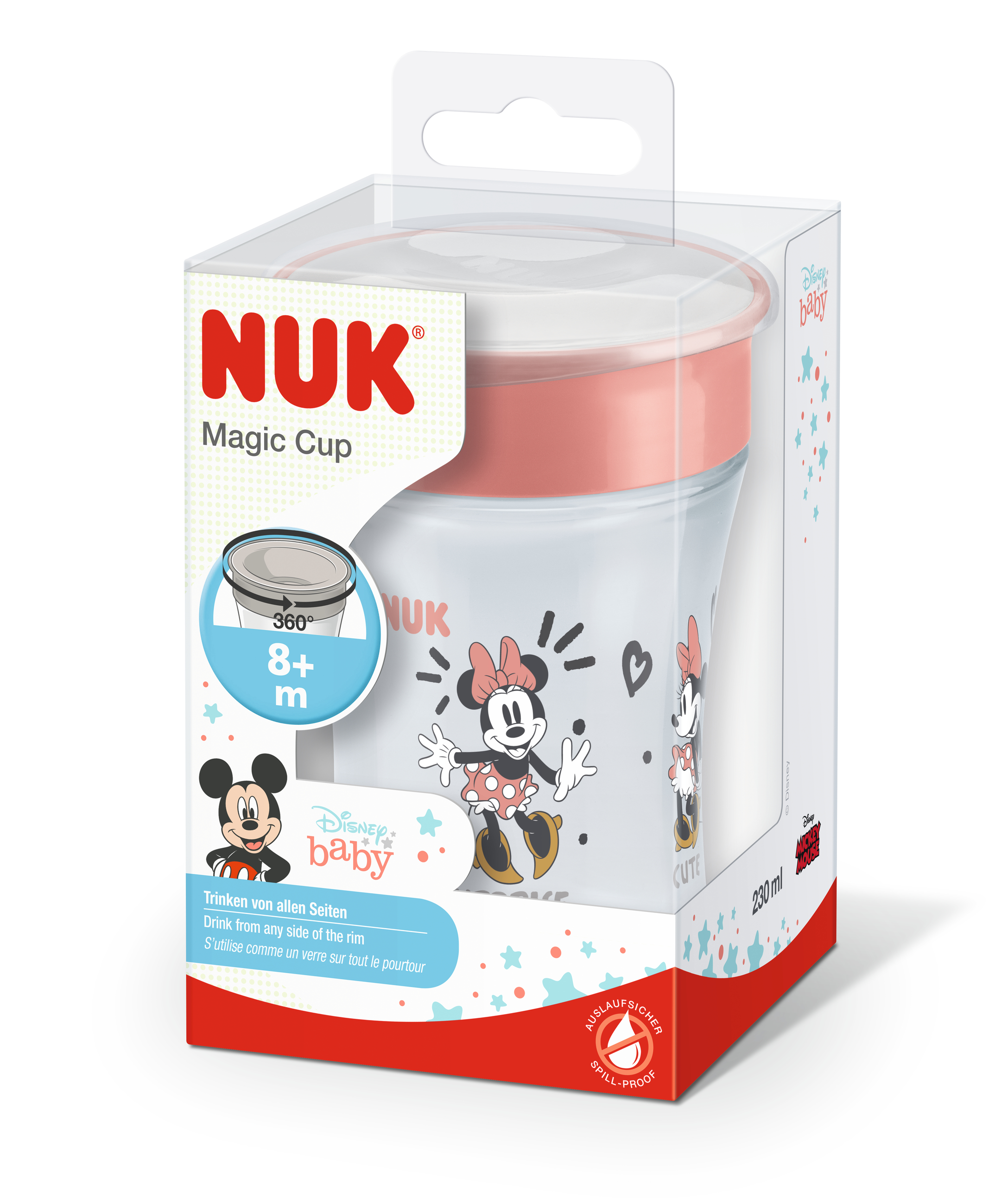 NUK Trinkbecher Magic Cup 230ml Disney Minnie Mouse m.Deckel
