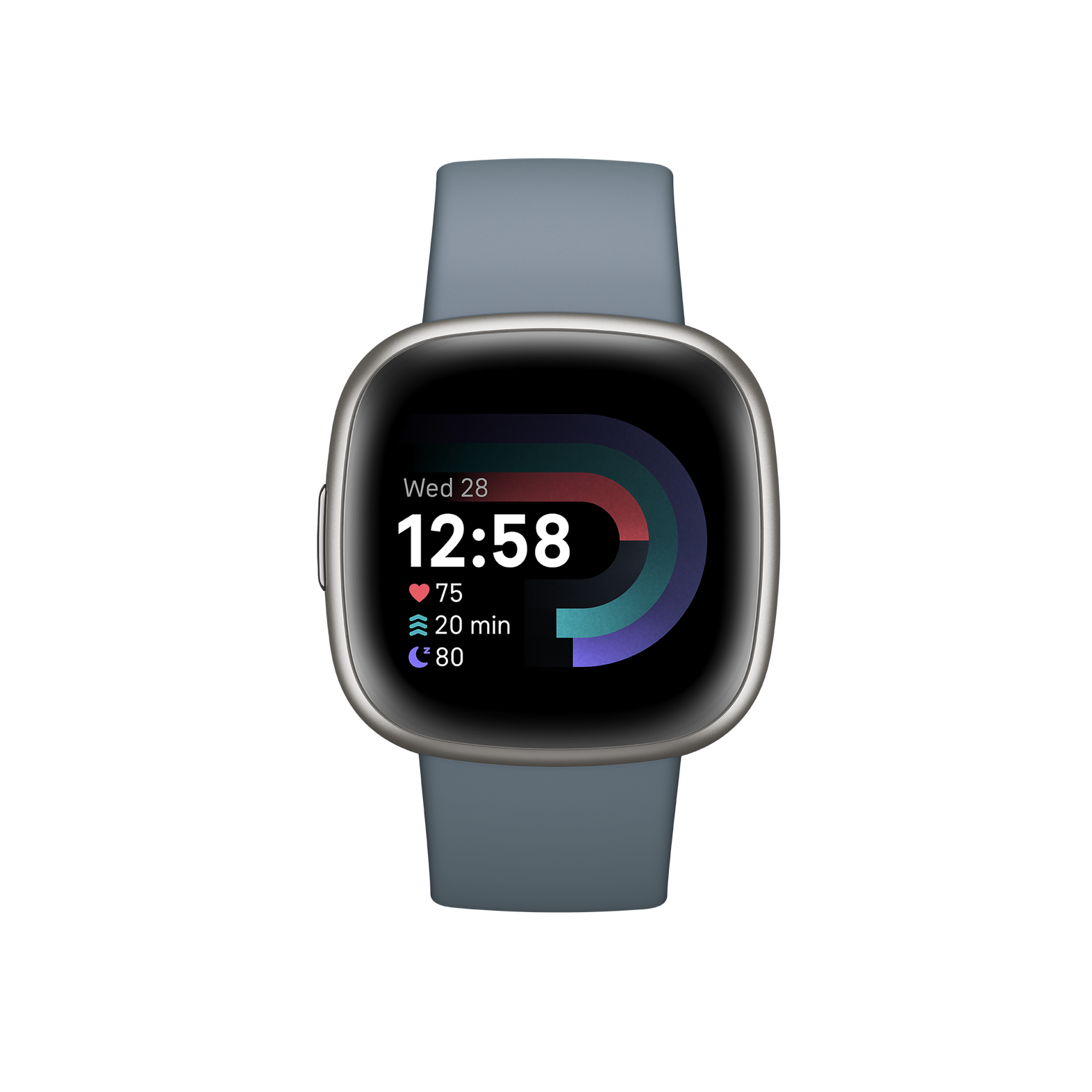 Fitbit Versa 4 Smartwatch Silver Blue Android