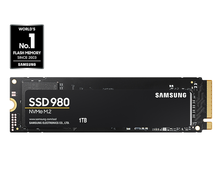 Samsung 980 MZ-V8V1T0BW - 1 TB SSD - intern - M.2 2280 - PCI Express 3.0 x4 (NVMe)