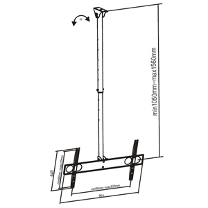 Sunne PL-C62 - Befestigungskit (Deckenhalterung) - für Flachbildschirm - Stahl - Silber - Bildschirmgröße: 94-160 cm (37"-63")