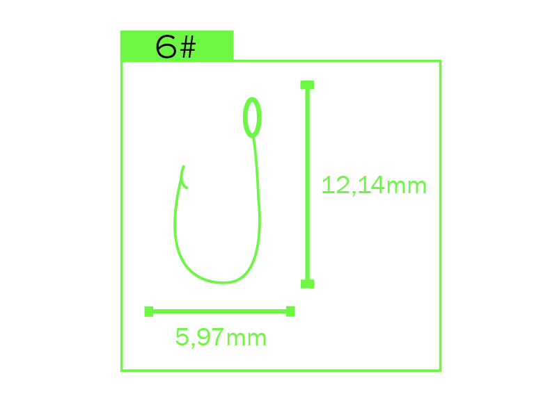 Ambush Solid Hook Groesse 6# W 0.6cm L 1.2cm 11Stück