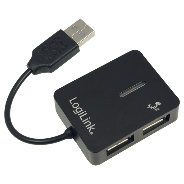 USB-HUB "Smile" 4-Port o. NT schwarz