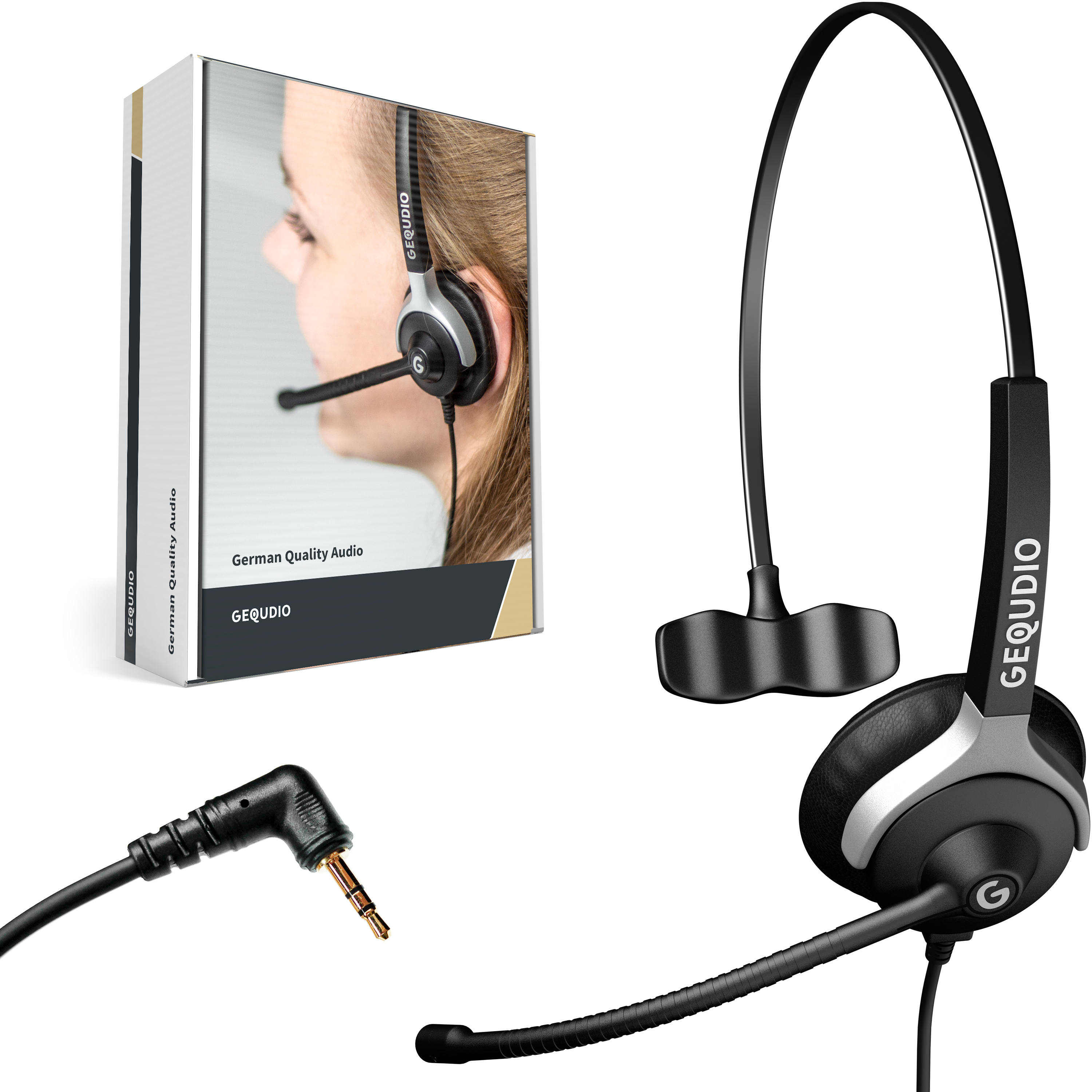 GEQUDIO Headset 1-Ohr mit 2,5mm Klinke