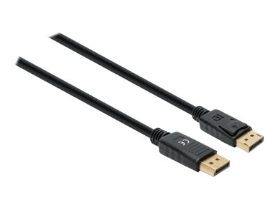 IC Intracom Manhattan DisplayPort 1.4 Cable, 8K@60hz, 3m, PVC Cable, Male to Male, Equivalent to Startech DP14MM3M, With Latches, Fully Shielded, Black, Lifetime Warranty, Polybag - DisplayPort-Kabel - DisplayPort (M)