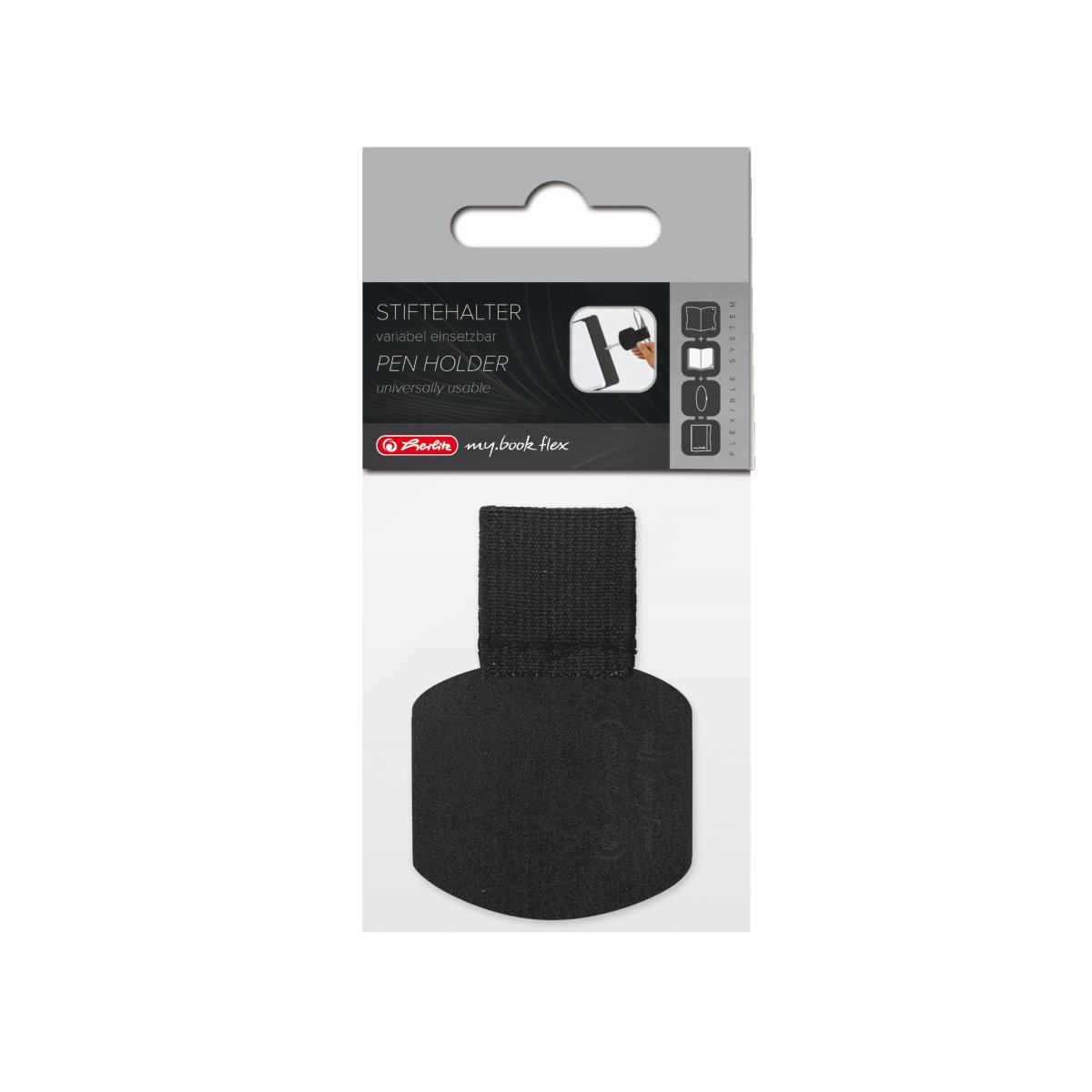 Stiftehalter my.book flex schwarz selbstkl. Folienb.