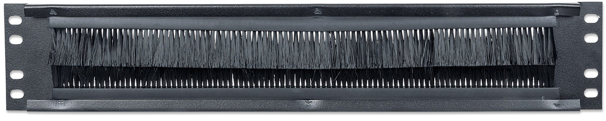 Intellinet 19" Kabeldurchführung, 2 HE, mit Bürstenleiste, schwarz - Rack-Blende mit Bürste für Kabeldurchführung - Schwarz, RAL 9005 - 2U - 48.3 cm (19")