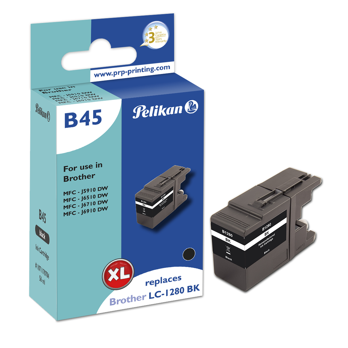 B45 ersetzt Brother LC-1280XL schwarz
