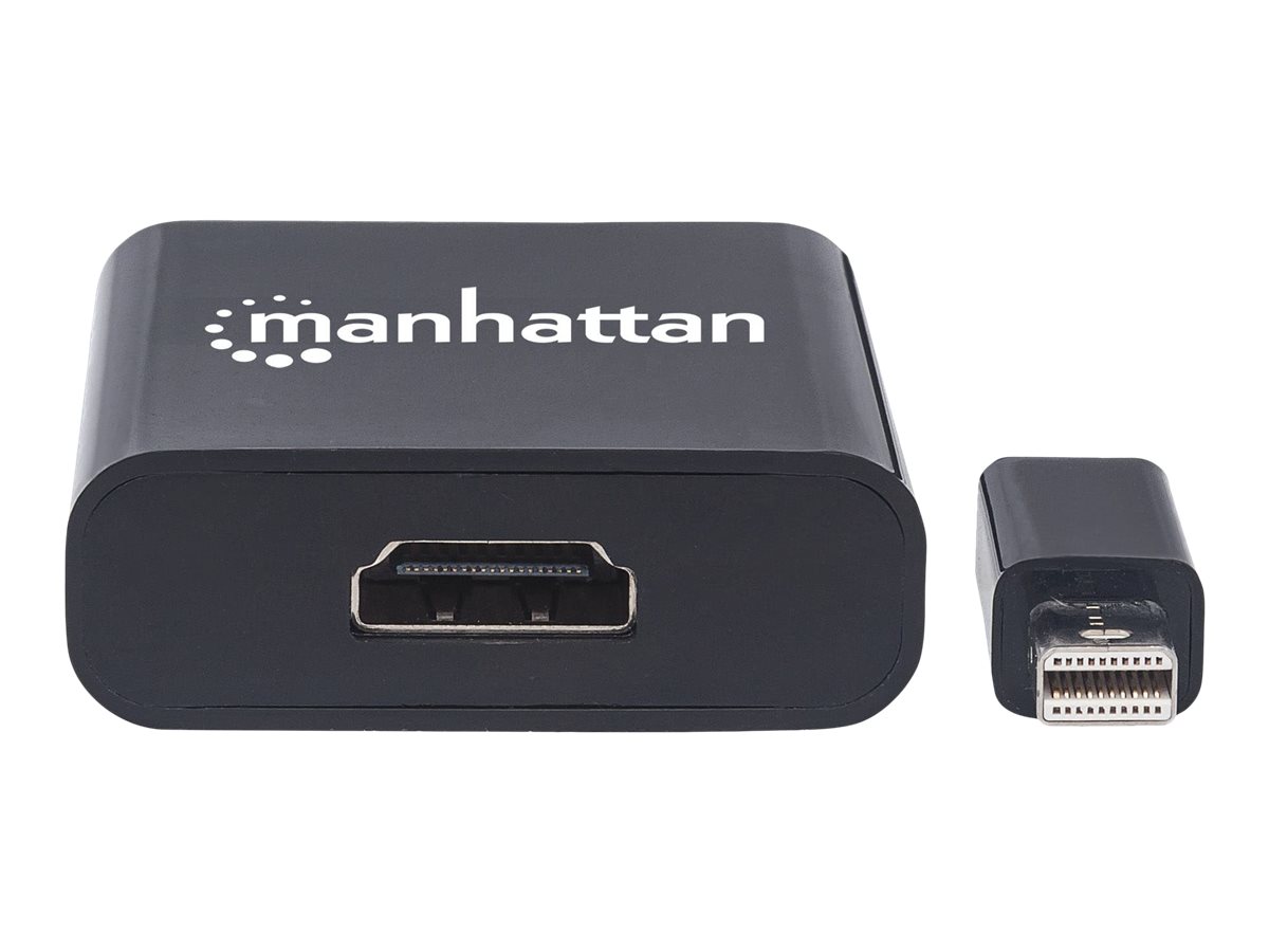 Manhattan Aktiver Mini-DisplayPort auf HDMI-Adapter, Mini-DisplayPort-Stecker auf HDMI-Buchse, 4K@60Hz, schwarz, Polybagverpackung - Videoanschluß - Mini DisplayPort (M)
