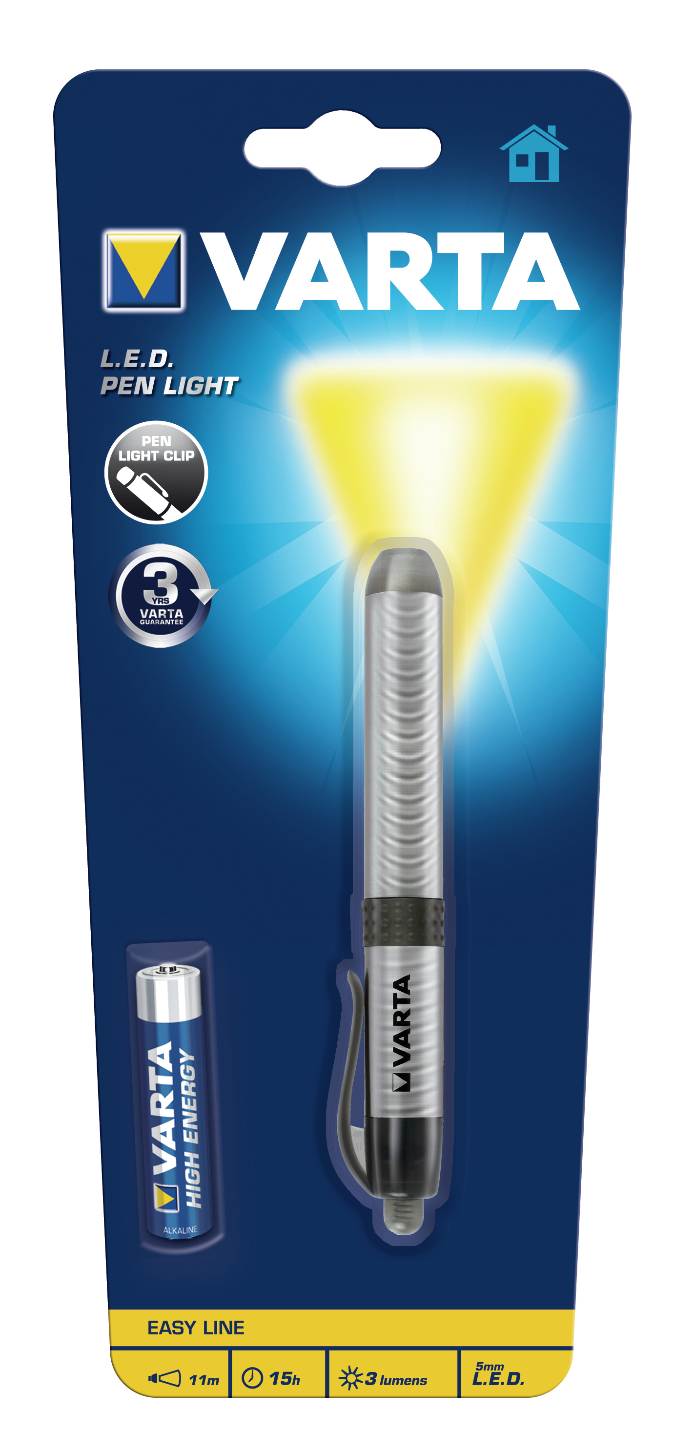 Varta -LEDPL - Stift-Blinklicht - Silber - Aluminium - LED - 1 Lampen - 3 lm