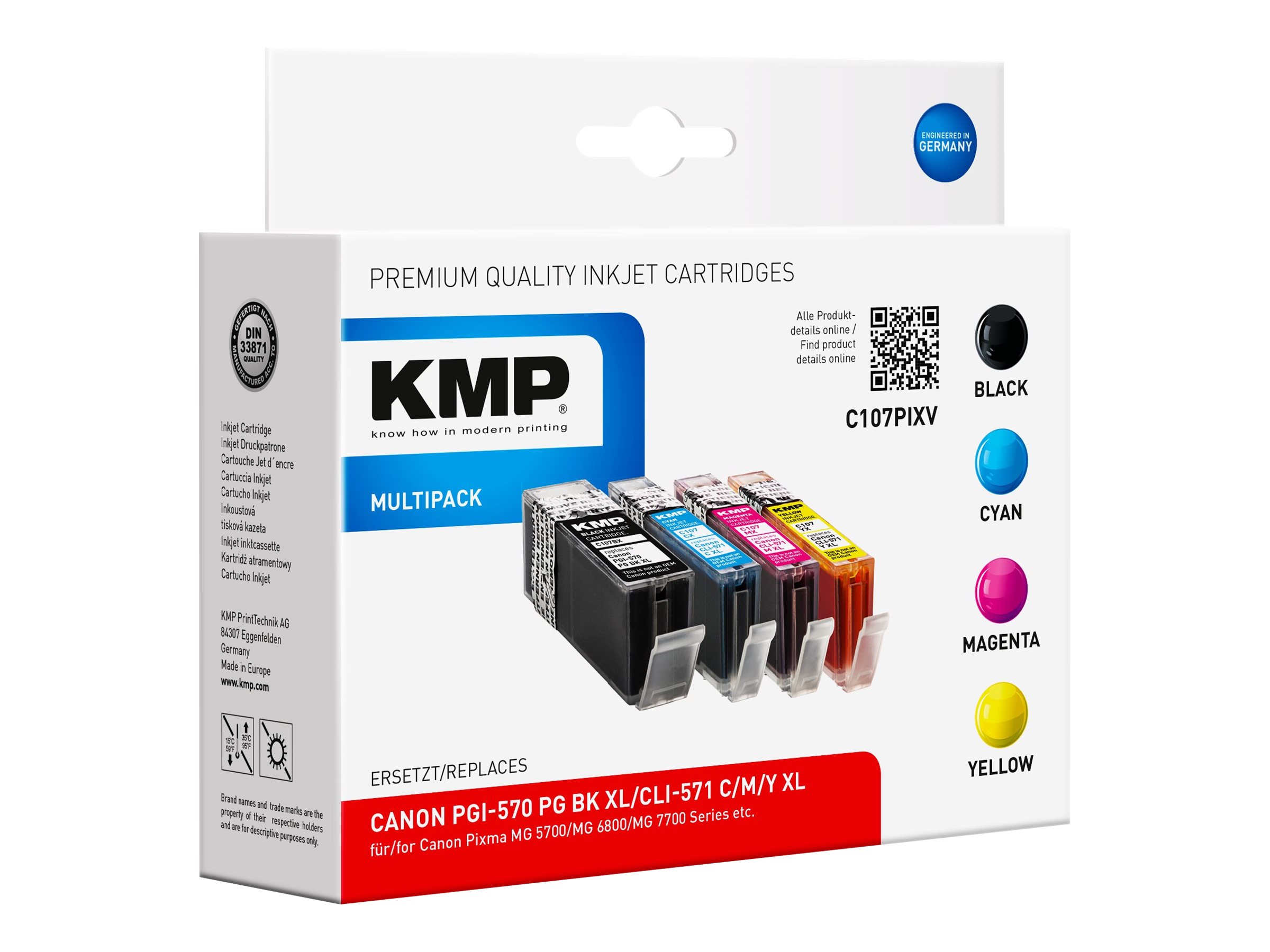 KMP MULTIPACK C107PIXV - 4er-Pack - Hohe Ergiebigkeit