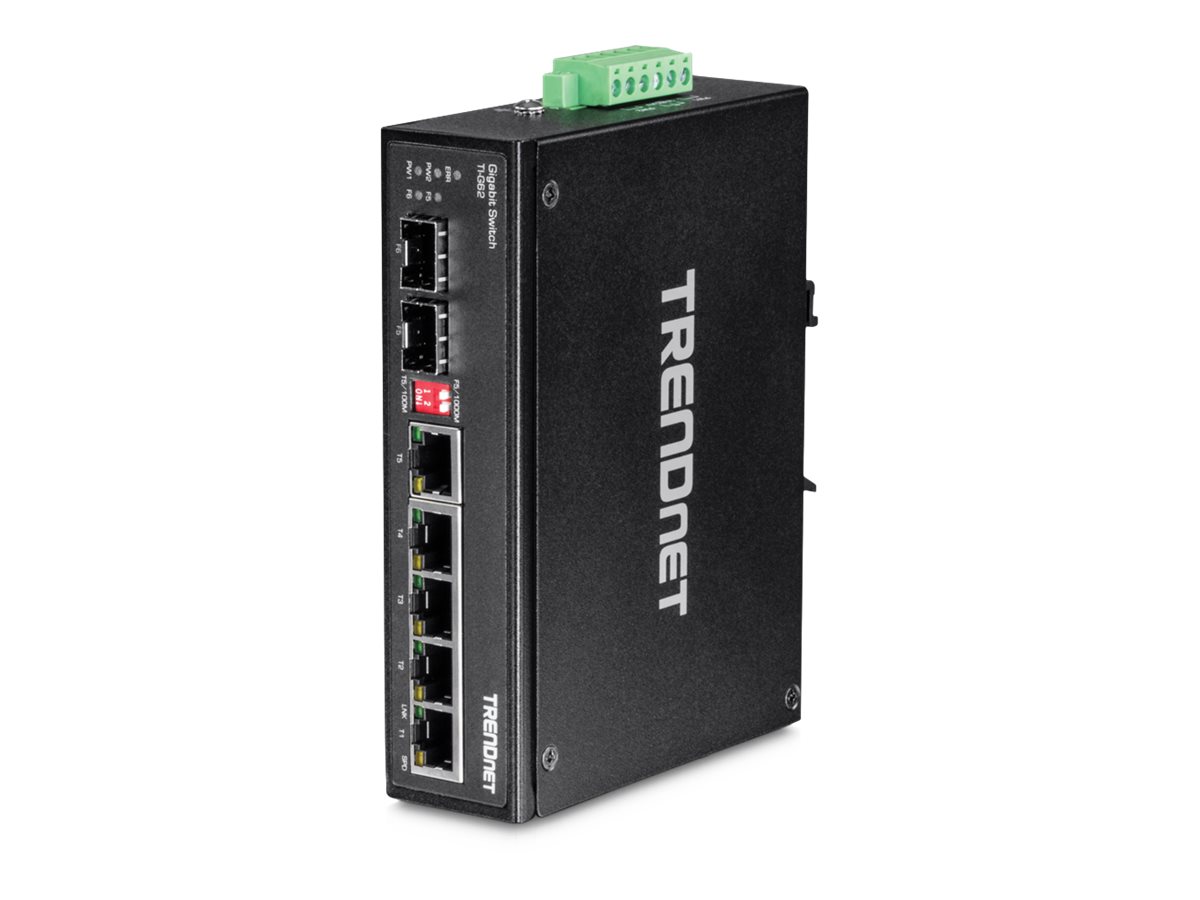 Industrie Switch  6 Port Gbit IP30 DIN-Rail  Metall