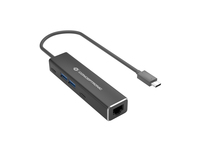 Adapter USB-C ->RJ45 Gigabit,2xUSB-C 2xUSB-A sw