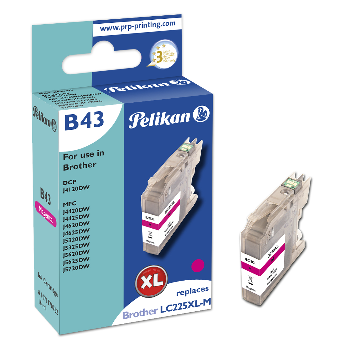 B43 ersetzt Brother LC-225XL magenta
