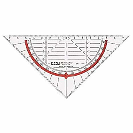 Möbius Dreieck Lineal - Rot - Transparent - Polystyrene - 14 cm