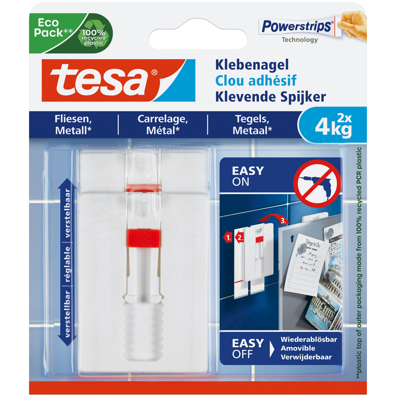 77767-00000-00 - Indoor - Universalhaken - Weiß - Klebestreifen - 4 kg - Tiles & metal