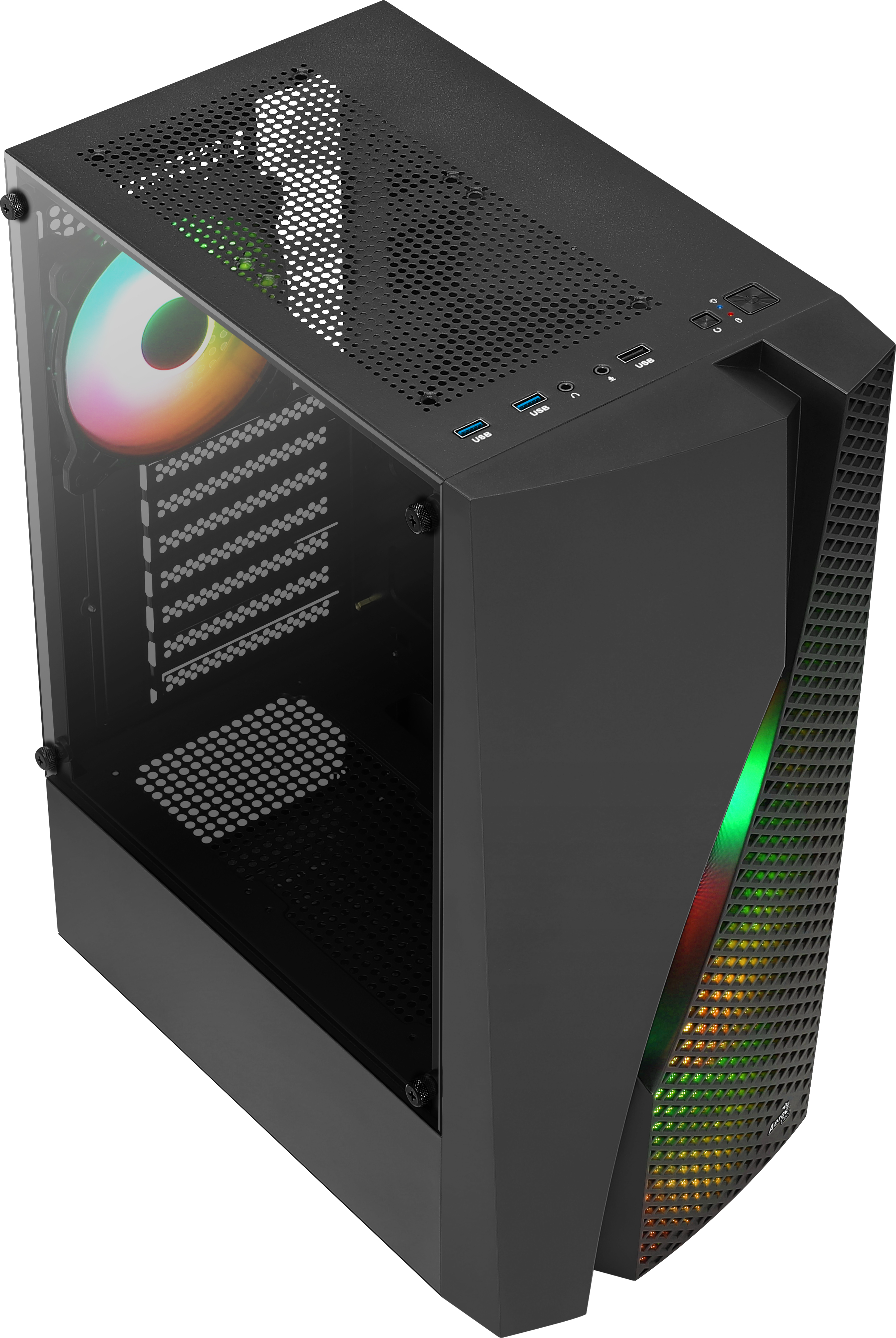 AeroCool Wave ARGB - Schwarz - Glasfenster