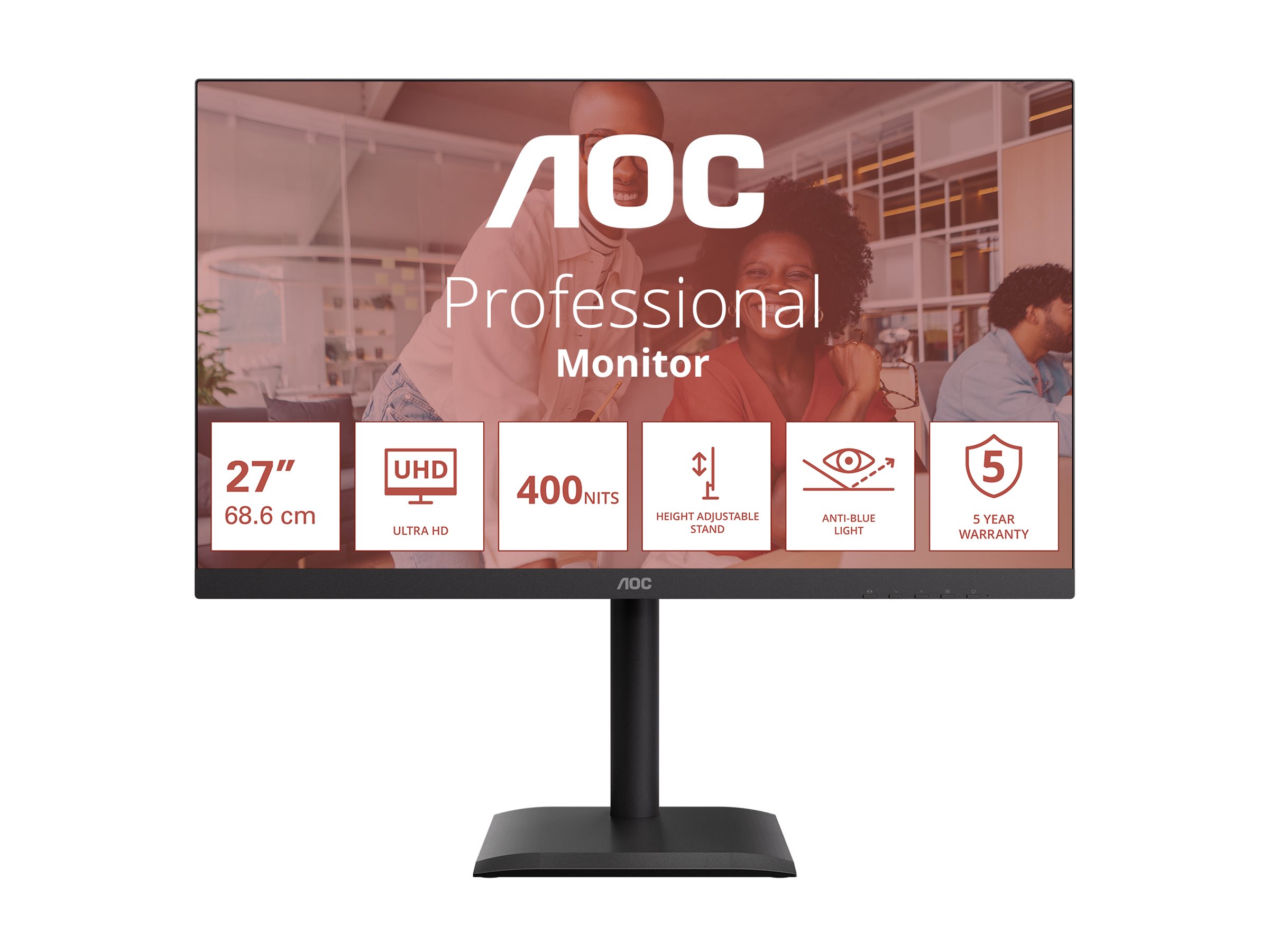 68,6cm (27")  U27E4CV 16:09 2xHDMI+DP+USB-C Lift Spk. bl