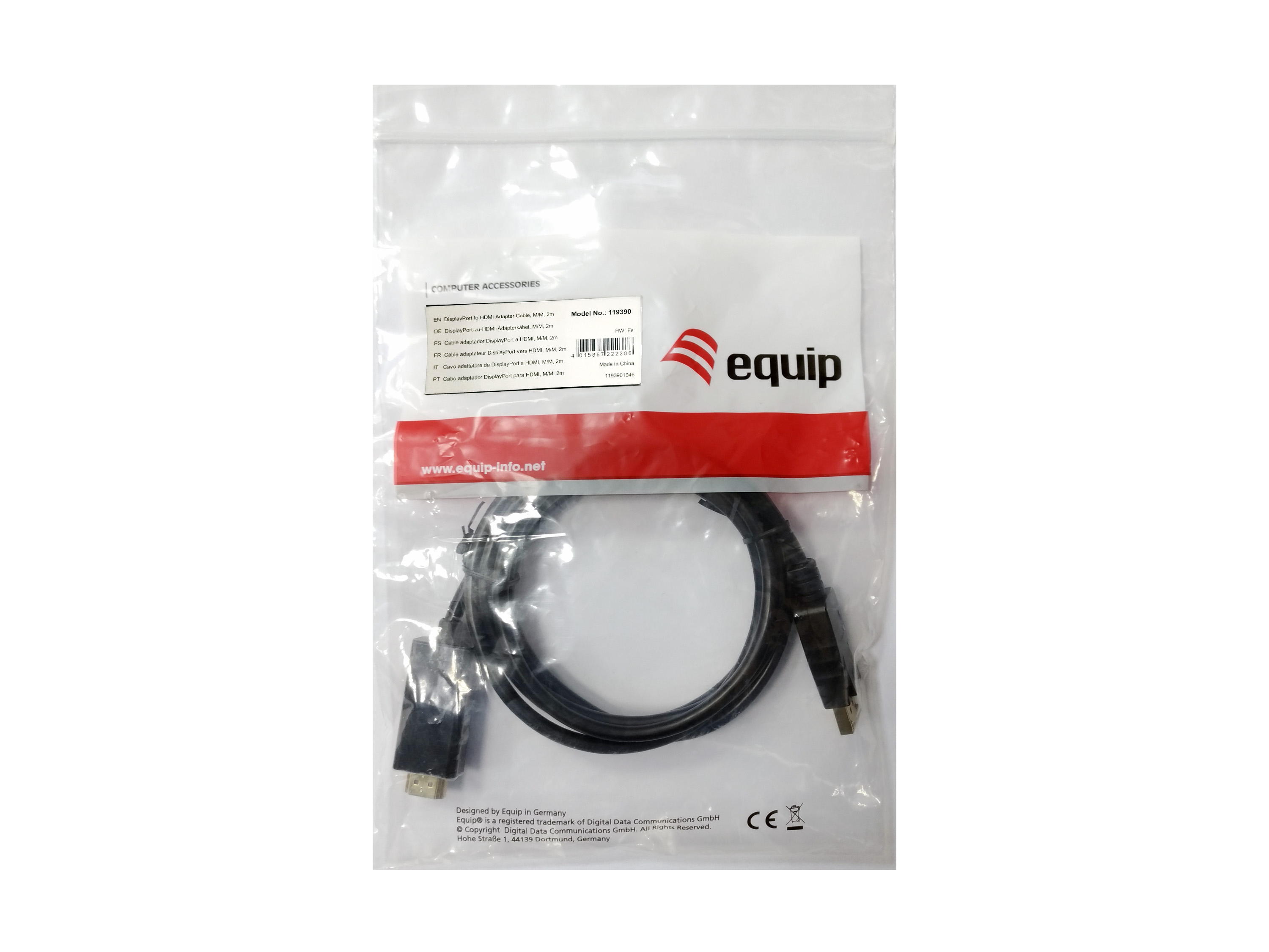 equip Life - Videokabel - DisplayPort (M) bis HDMI (M)