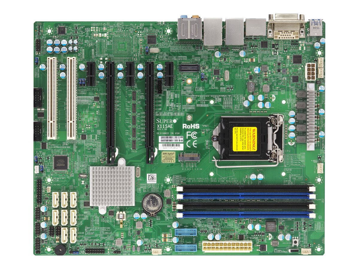 Supermicro X11SAE - Motherboard - ATX - LGA1151 Socket - C236 - USB 3.0, USB 3.1 - 2 x Gigabit LAN - Onboard-Grafik (CPU erforderlich)