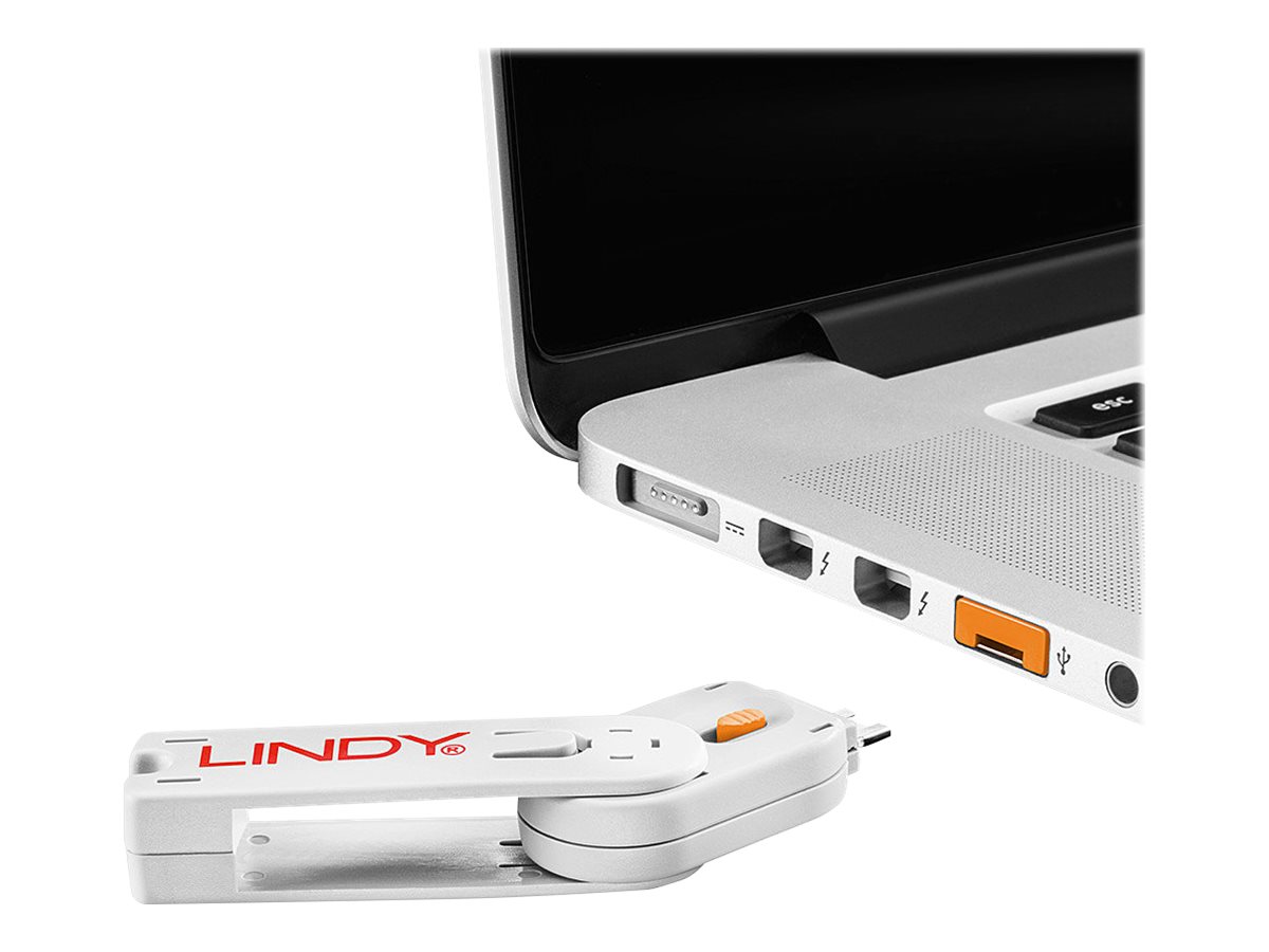 Lindy | USB Typ A Port Schlüssel mit 4 Schlössern, Orange