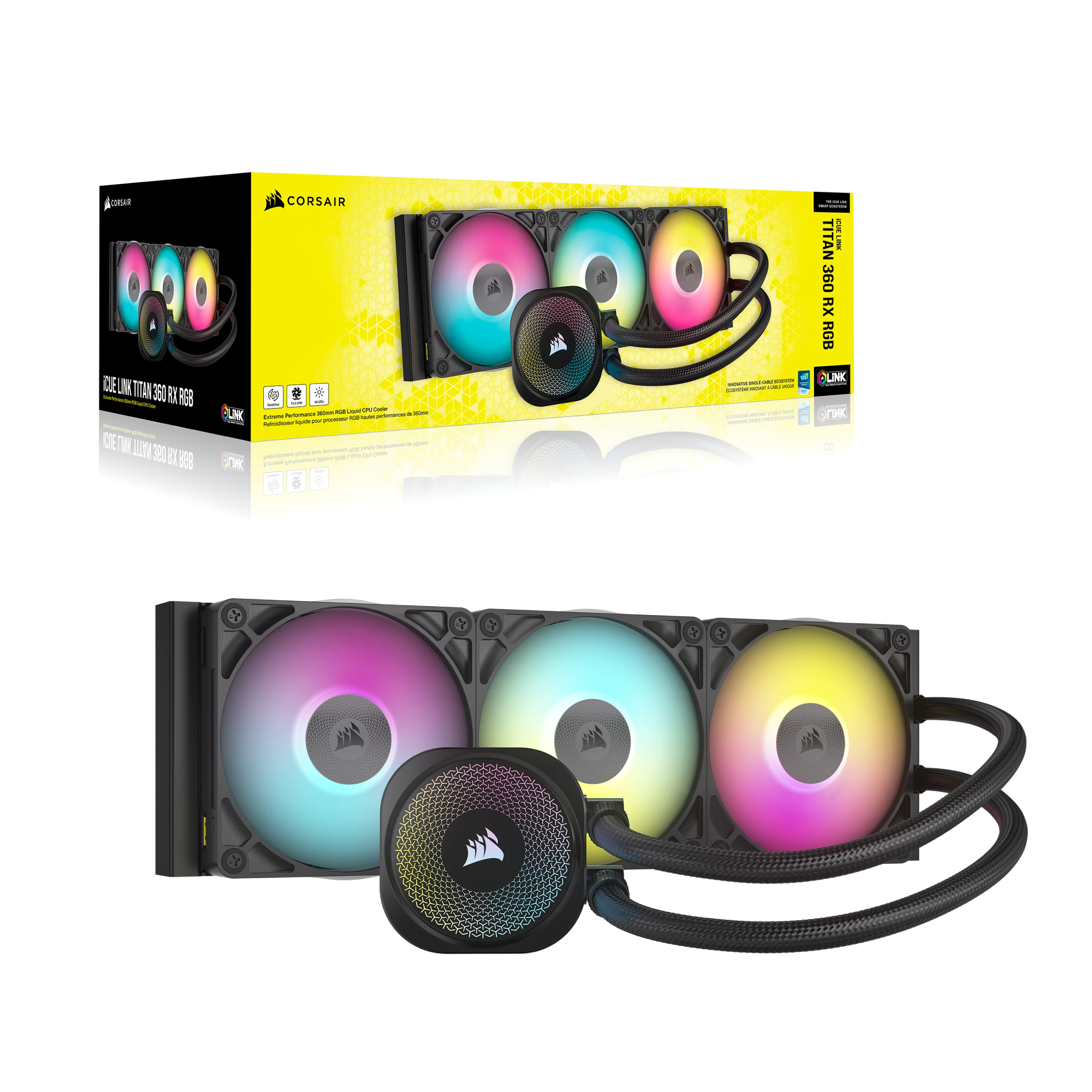 iCUE LINK Titan 360 RX RGB schwarz 360mm AIO-Wasserkühlung