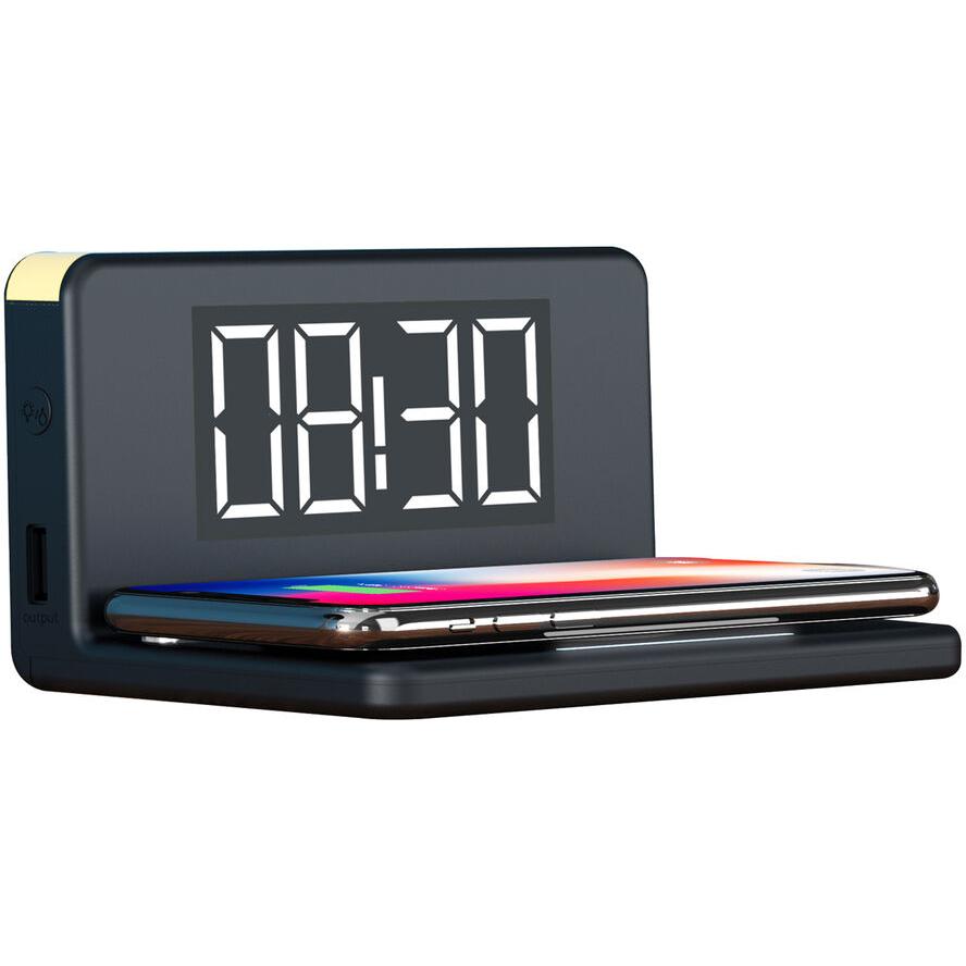 ChargeAIR Clock Wireless Charging Alarm Black