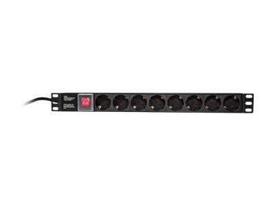 Stromverteilungseinheit (Rack - einbaufähig) - Wechselstrom 250 V - 3500 Watt - Eingabe, Eingang CEE 7/7 - Ausgangsanschlüsse: 8 - 1U - 48.3 cm (19")