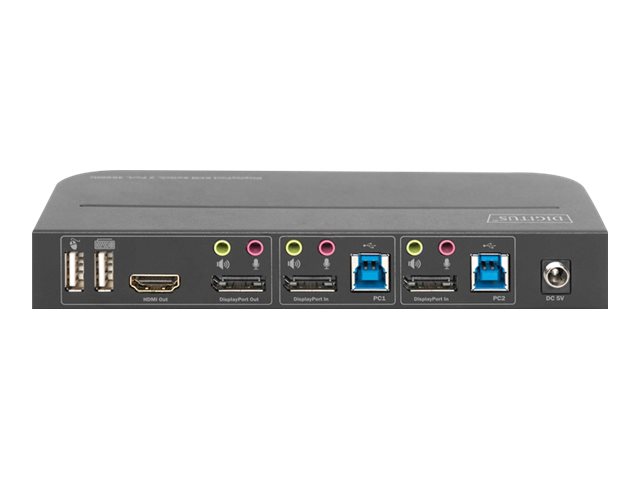 DIGITUS | KVM Switch, 2-Port, 4K60Hz, 2xDP in, 1xDP/HDMI out