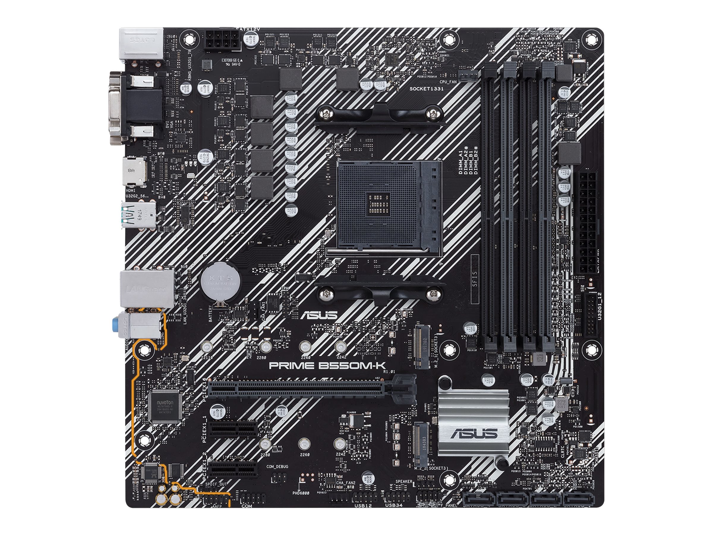 ASUS PRIME B550M-K - Motherboard - micro ATX - Socket AM4 - AMD B550 - USB 3.2 Gen 1, USB 3.2 Gen 2 - Gigabit LAN - Onboard-Grafik (CPU erforderlich)