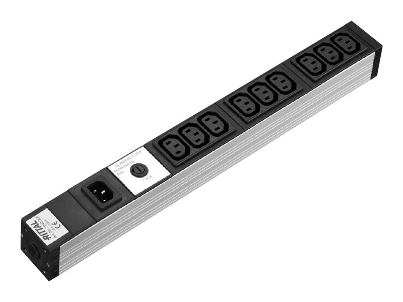 Rittal Steckdosenleiste (Rack - einbaufähig) - Eingabe, Eingang IEC 60320 C14 - Ausgangsanschlüsse: 9 (IEC 60320 C13)