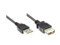 USB2.0 Verlängerung A-St.-A-Bu. schw. 1,8m