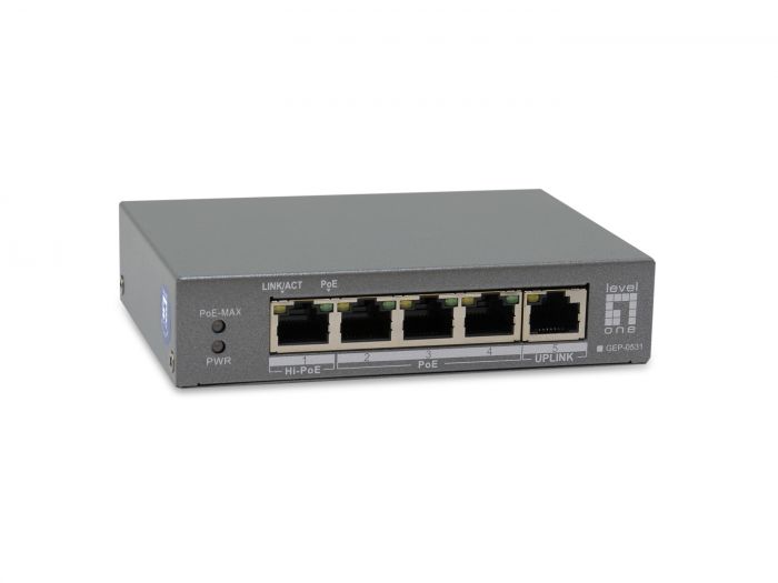 PoE+Switch 3xGE PoE/1xHi-PoE 60W unmanaged Plastik