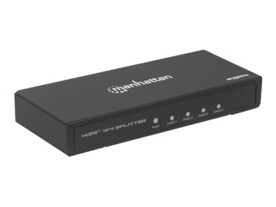 Manhattan 4K 4-Port HDMI-Splitter, 4K@60Hz, Stromversorgung über Netzteil, schwarz