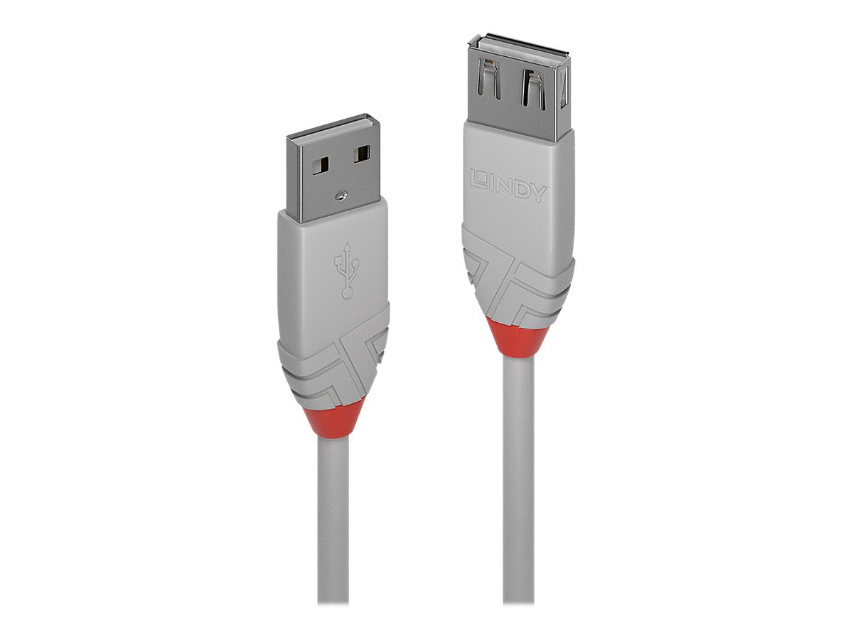 Lindy | 0.5m USB 2.0 Type A Extension Cable, Anthra Line, Grau