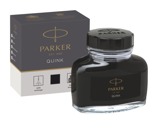 Parker | QUINK 57ml Tintenflacon Schwarz | in einer Schachtel