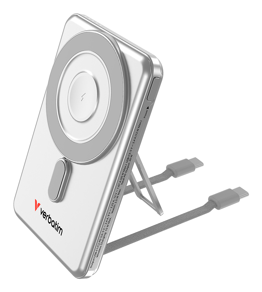 Charge ´n´ Go 2 USB-C cables 5000 Power Bank Silver