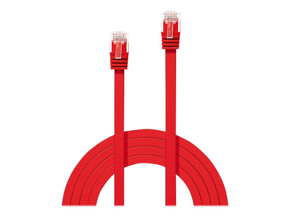 Lindy | 1m Cat.6 U/UTP Flachband-Netzwerkkabel, rot