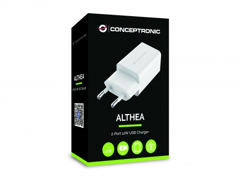 Conceptronic ALTHEA - Netzteil - 12 Watt - 2 Ausgabeanschlussstellen (USB)