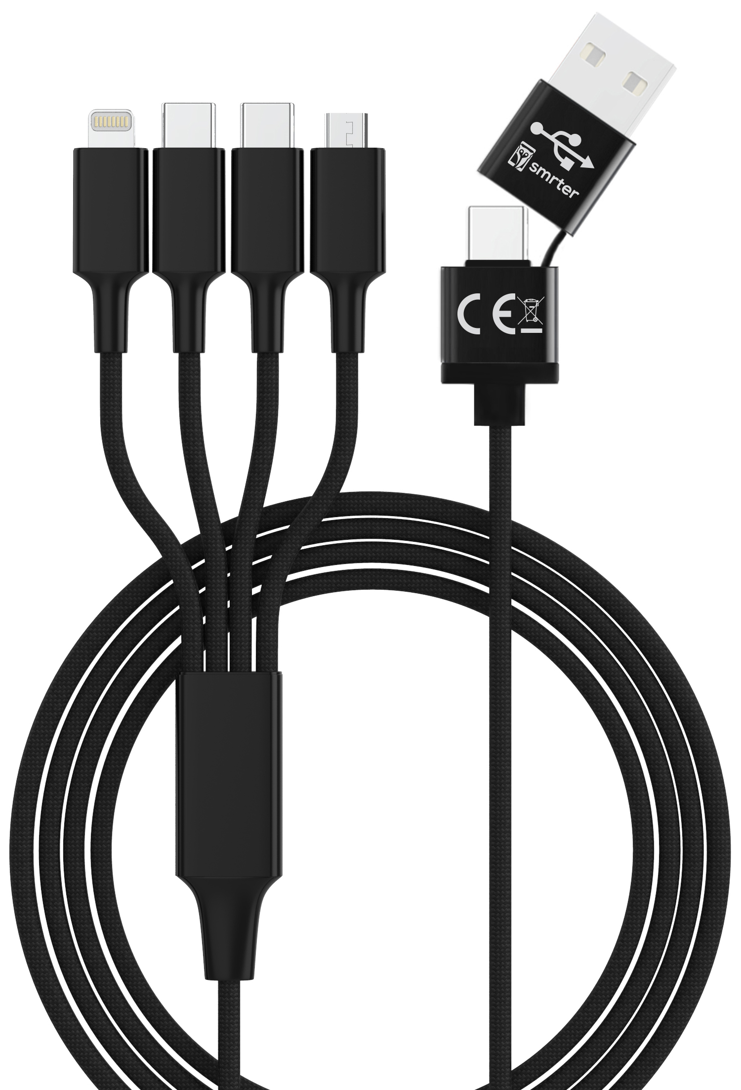 Hydra ELITE 6in1 Nylon-Ladekabel Typ USB-C, black retail