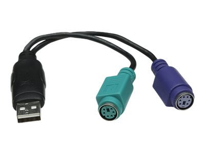 IC Intracom Manhattan Dual PS/2 auf USB Konverter, Zum Anschluss von zwei PS/2 Geräten an einem USB-Port - Tastatur- / Maus-Adapter - PS/2 (W)