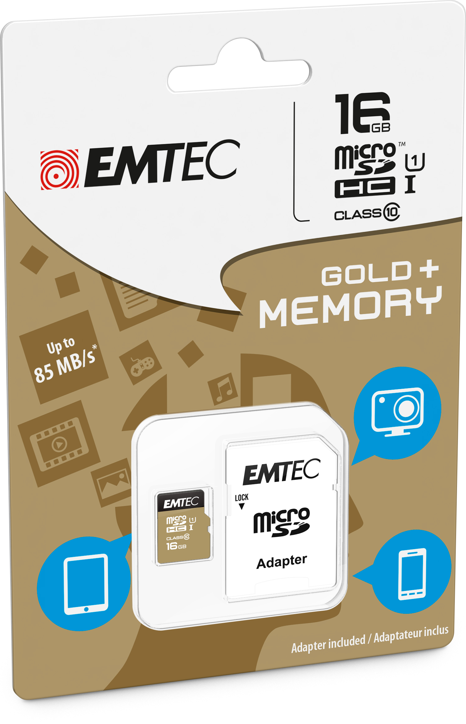 EMTEC Gold+ - Flash-Speicherkarte (SD-Adapter inbegriffen)