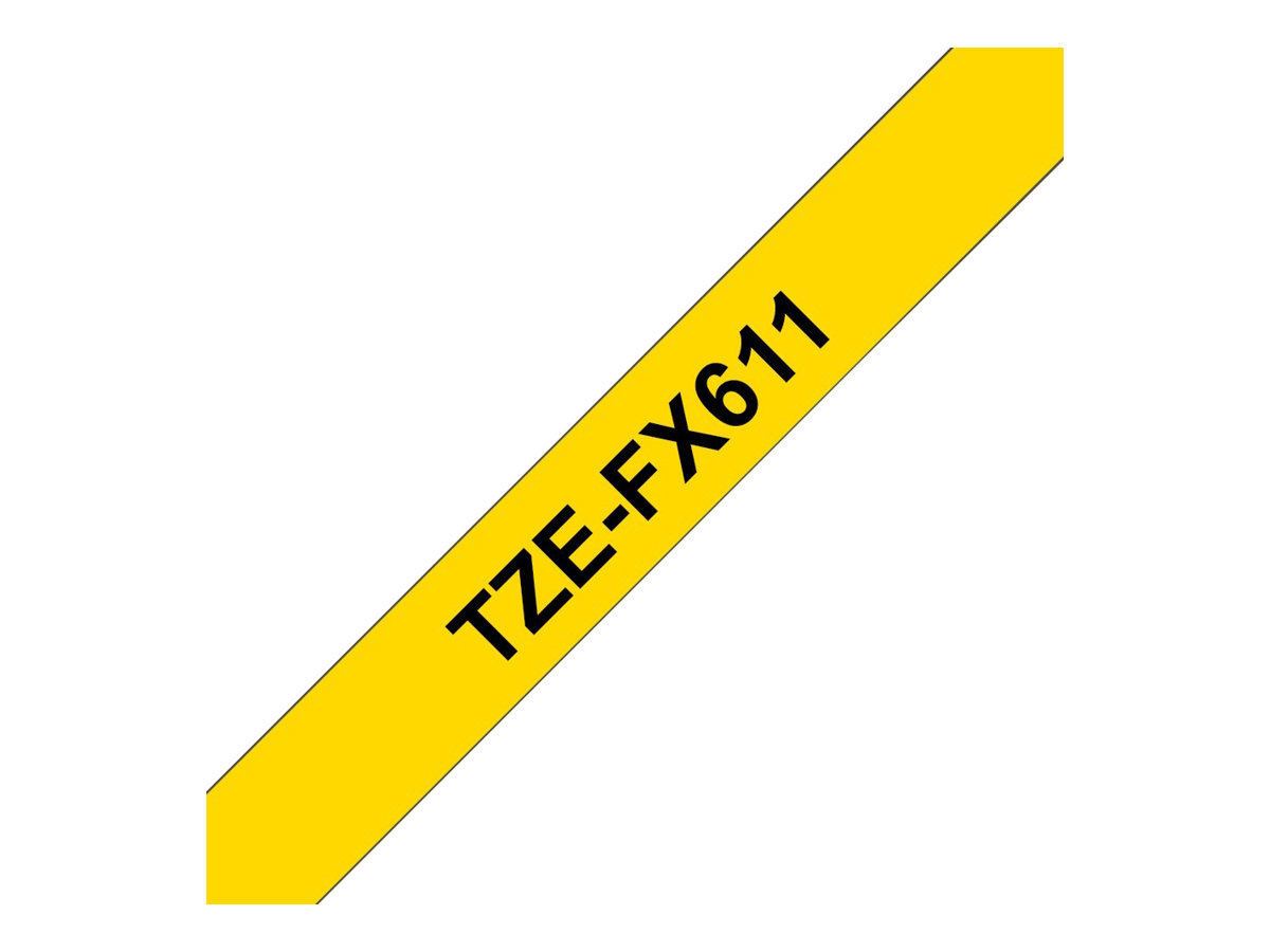 Brother TZe-FX611 - Schwarz auf Gelb - Rolle (0,6 cm x 8 m)