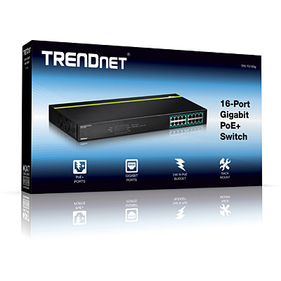 TRENDnet TPE TG160G - Switch - 16 x 10/100/1000 (PoE+)