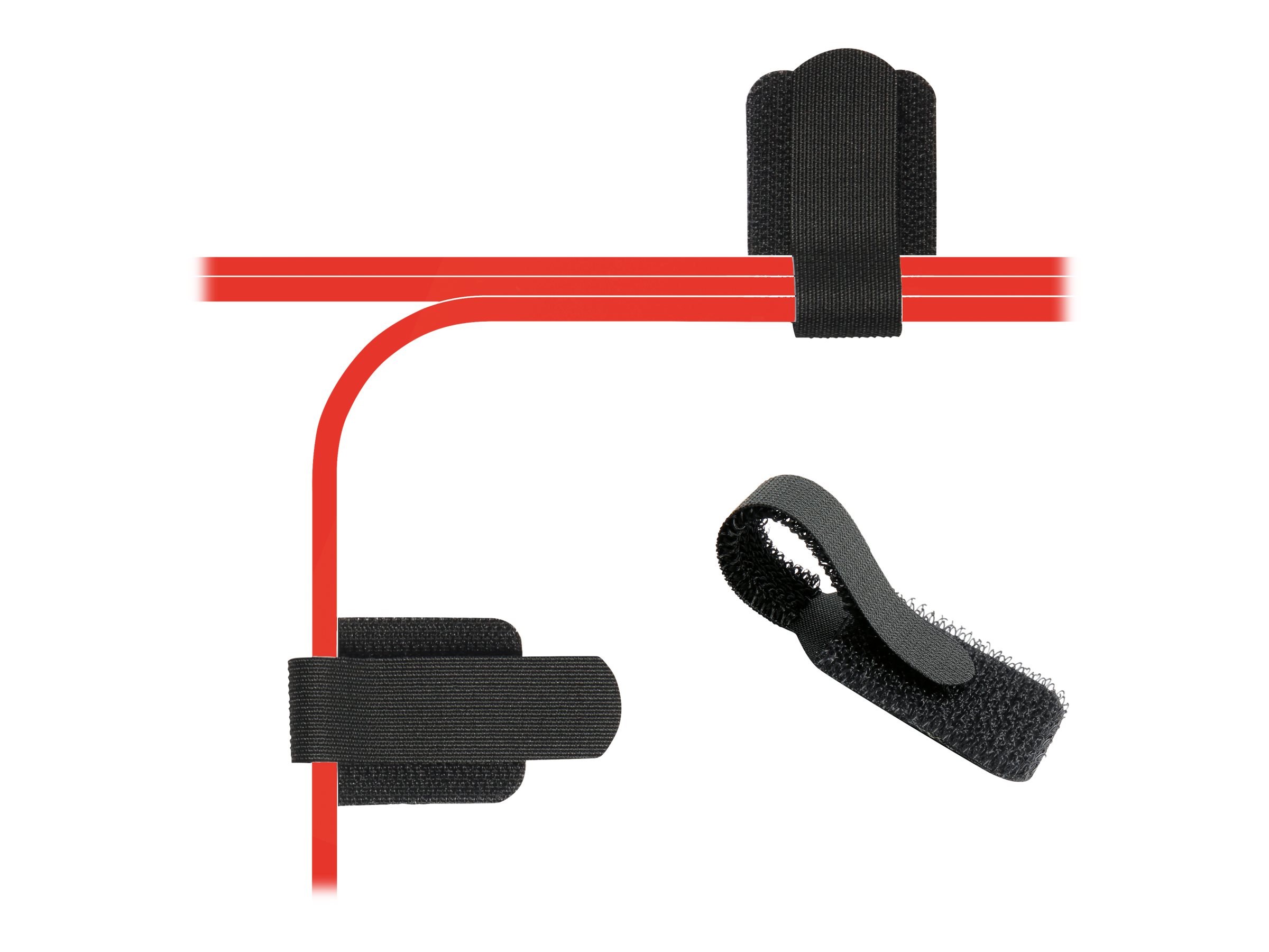 Label-the-cable LTC WALL STRAPS - Kabelhalter - Oberfläche montierbar, geeignet für Wandmontage - 9 cm - Schwarz (Packung mit 10)