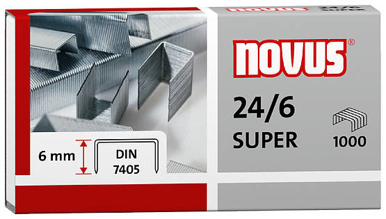 Heftklammern 24/6 DIN SUPER 1000er Schenkellänge 6mm