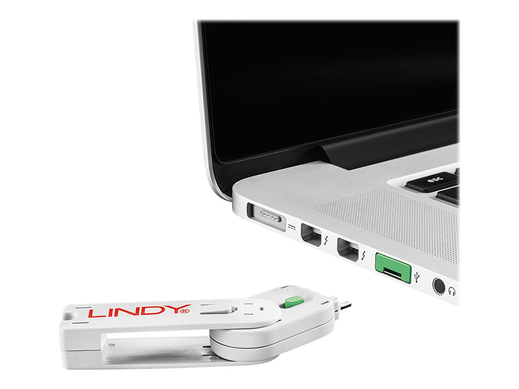 Lindy | USB Typ A Port Schlüssel mit 4 Schlössern, Grün